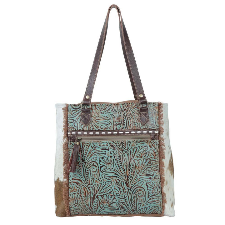 Amethyst Leather & Canvas Tote