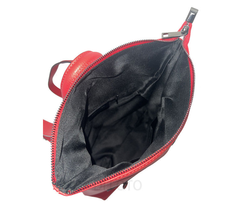 Italian Leather Backpack-Black