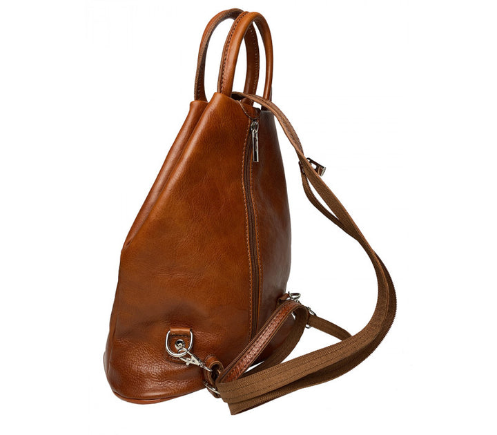 Italian Leather Backpack-Mirna Fior Brown