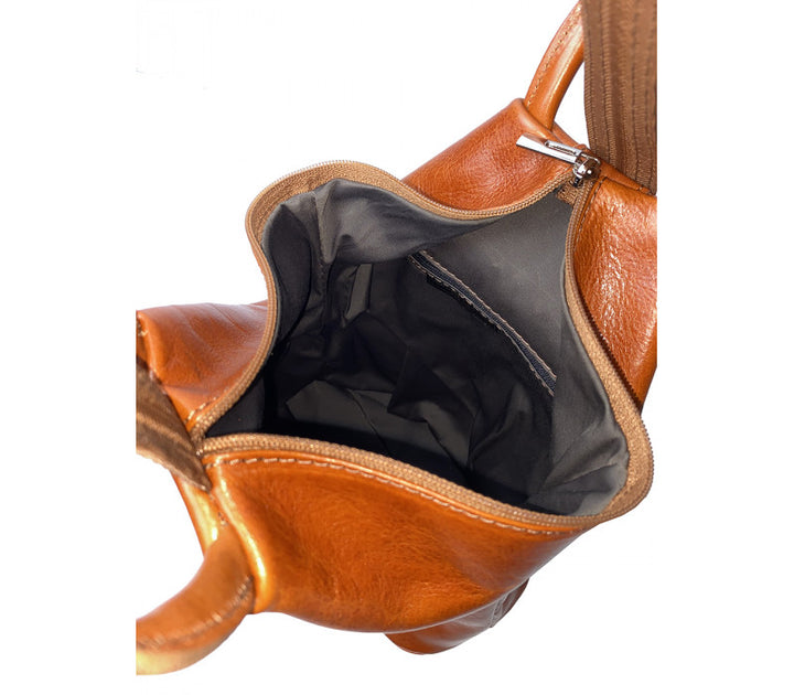 Italian Leather Backpack-Mirna Fior Brown