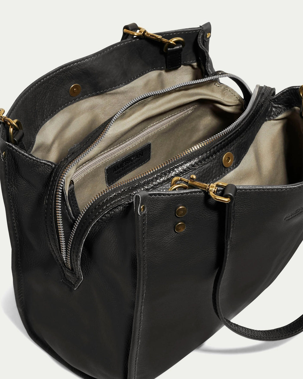 Lenox Triple Entry Satchel Handbag | 100% Genuine USA Leather