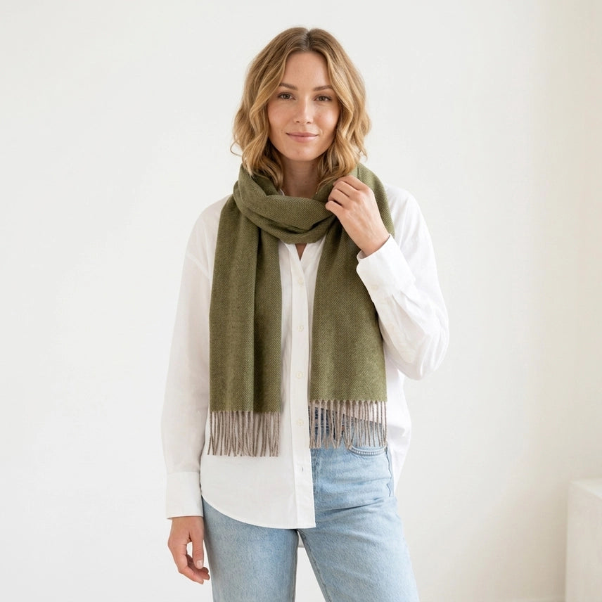 Shupaca Handwoven Scarf-Olive