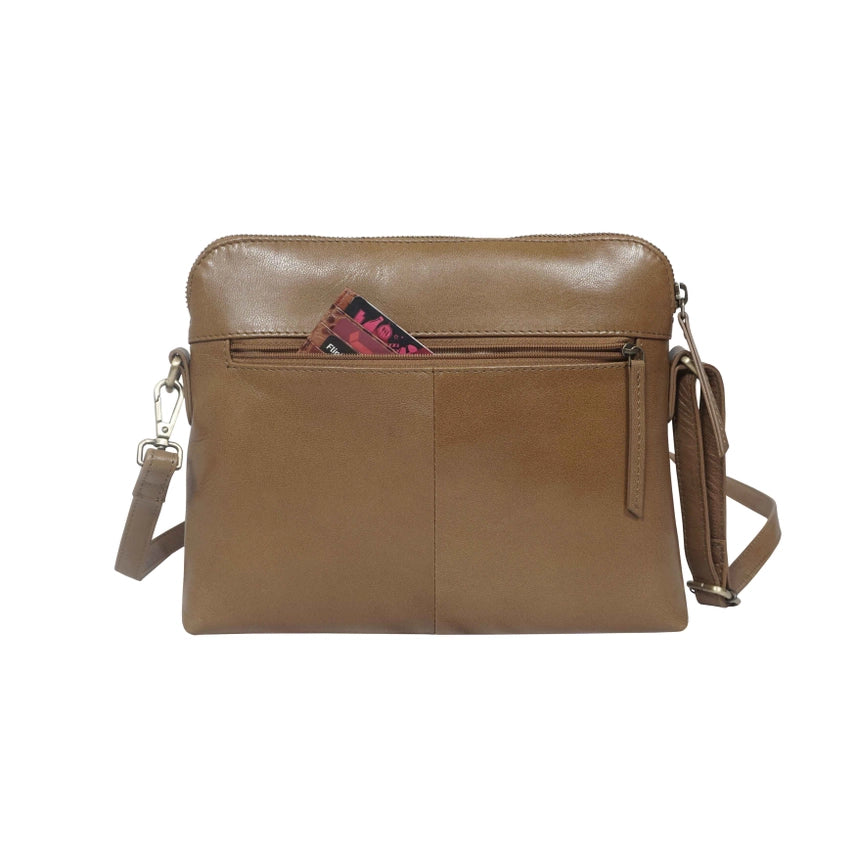 Genuine Tan Leather Crossbody