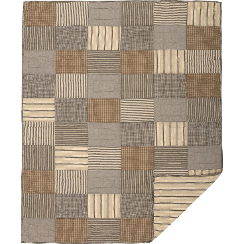 Farmhouse Quilted Throw-Sawyer Mills Charcoal