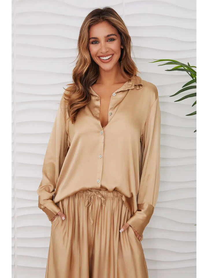 Milio Milano Luxe Silk-Blend Blouse Shirt