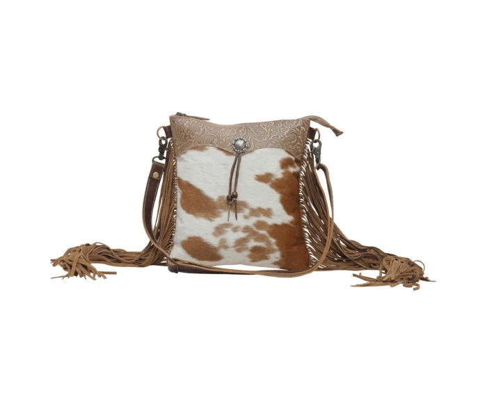 Caramel Dash Leather & Hair On Shoulder Bag