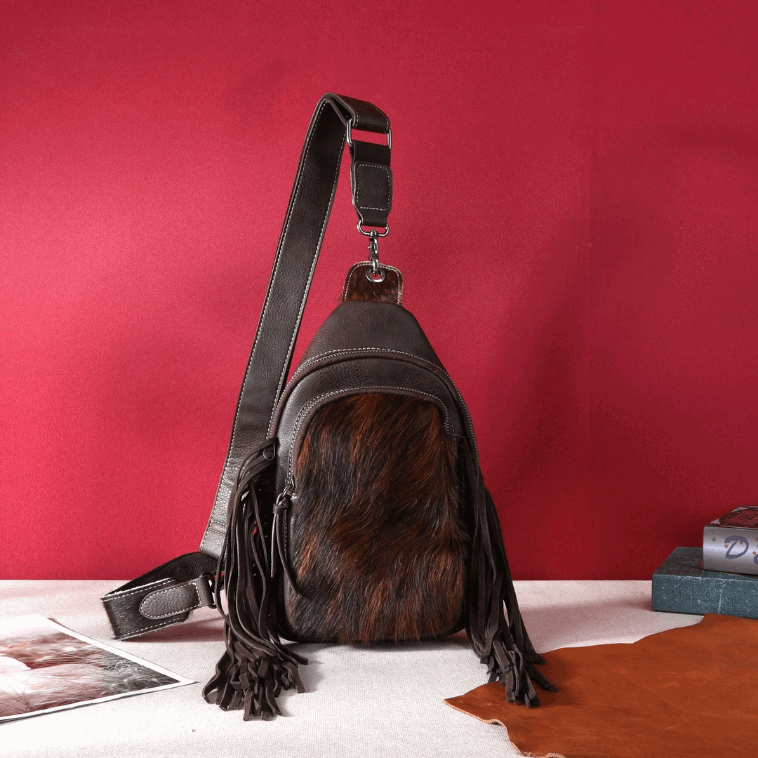 MW Genuine Hair-On Cowhide Sling Bag
