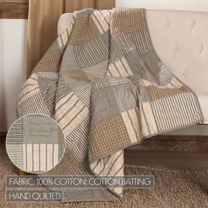 Farmhouse Quilted Throw-Sawyer Mills Charcoal