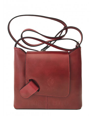 Italian leather messenger shoulder bag handcrafted in Italy from genuine cowhide leather by Fior di Loto.