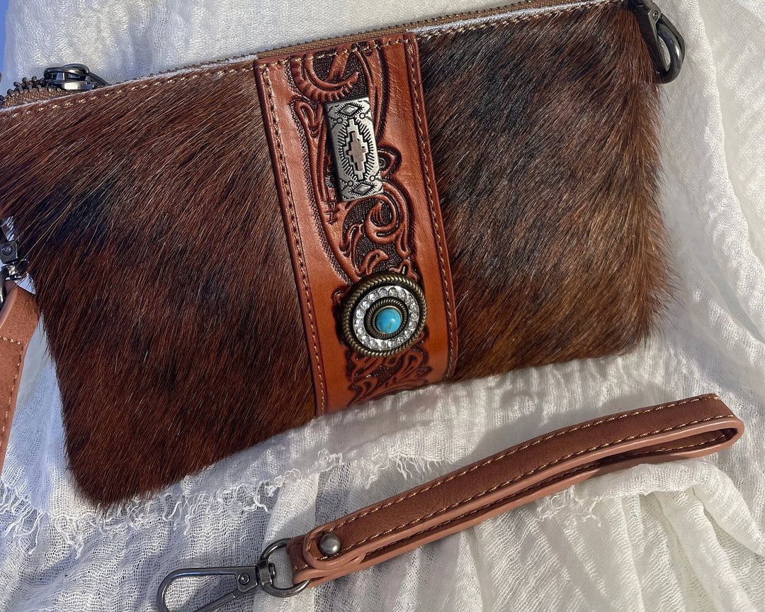 Trinity Ranch Hair On Cowhide Brown Color Crossbody