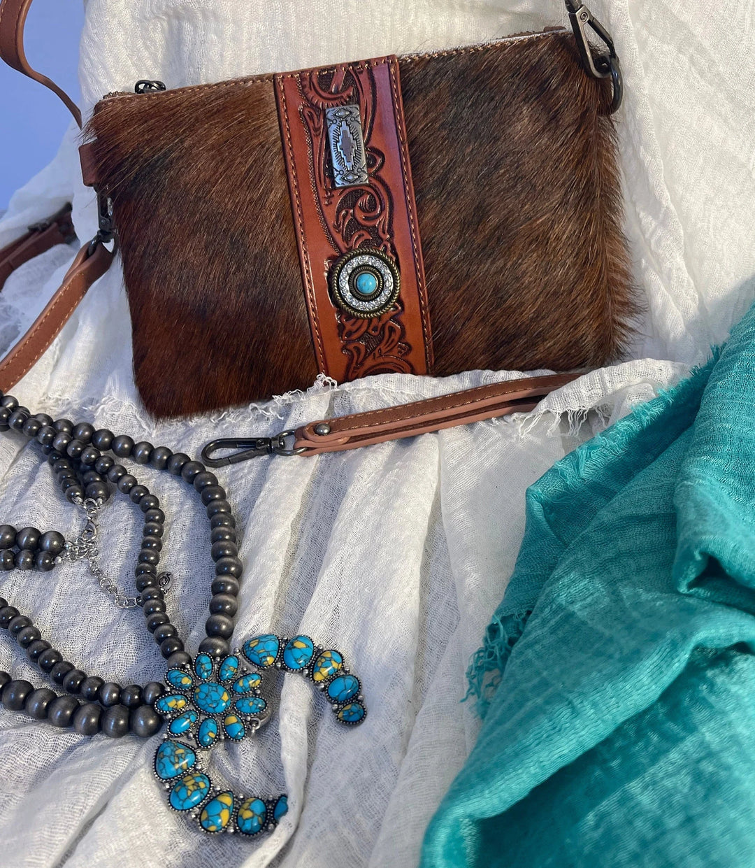 Trinity Ranch Hair On Cowhide Brown Color Crossbody