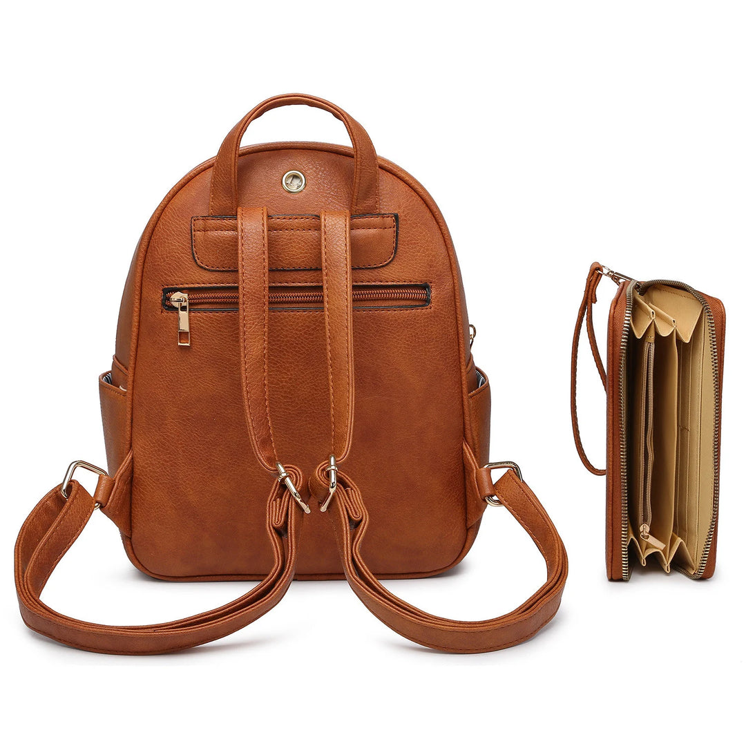 Modern Backpack Wallet Set-Taupe