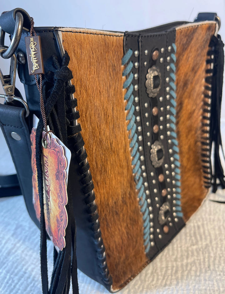 Cowhide Leather Concealed Carry Fringed Crossbody