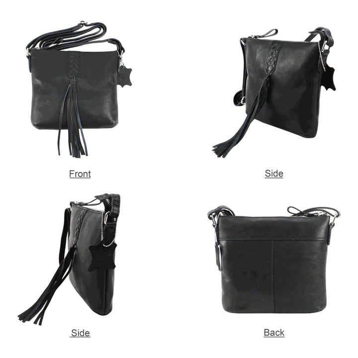 Denver Black Leather Crossbody