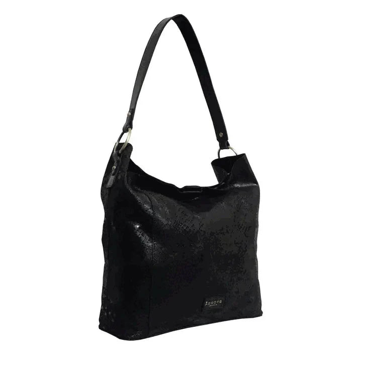 Leather Textured Hobo Shoulder Bag