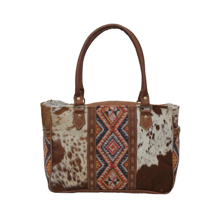 Leather & Canvas Aztec Shoulder Bag