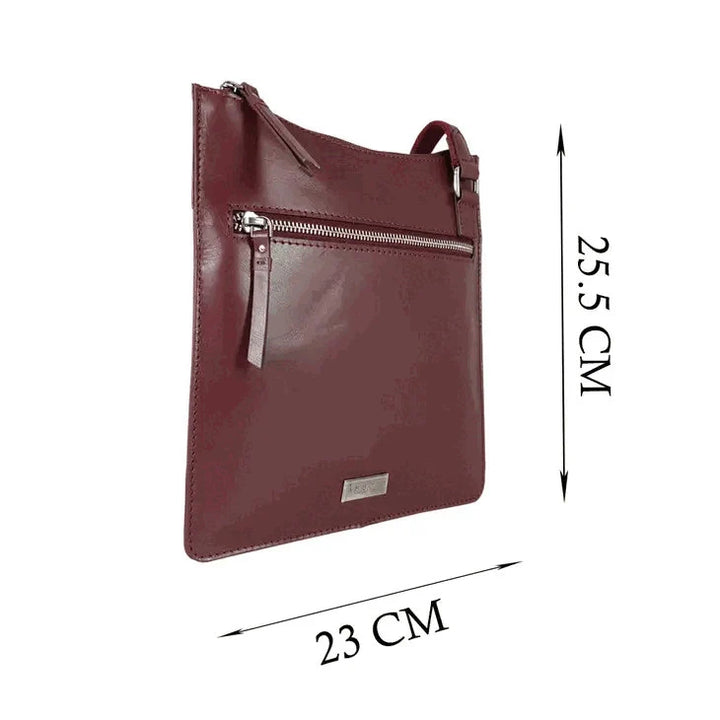 Designer Burgundy Leather Shoulder Bag