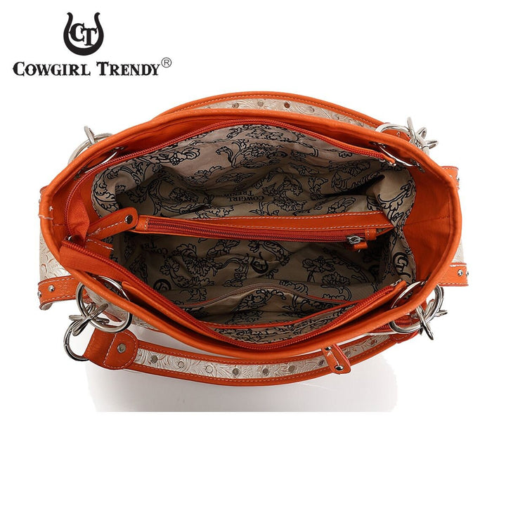 Cowgirl Concealed Carry Coral Scroll Shoulder Bag