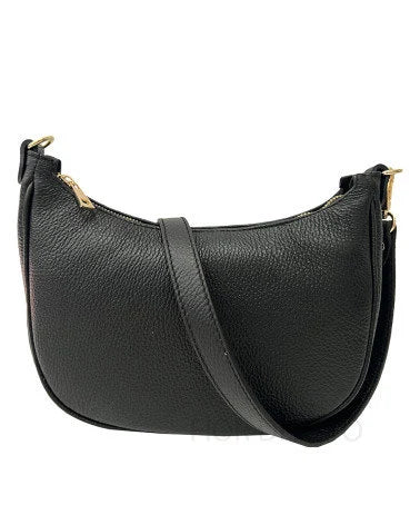 Italian Leather Black Shoulder Bag