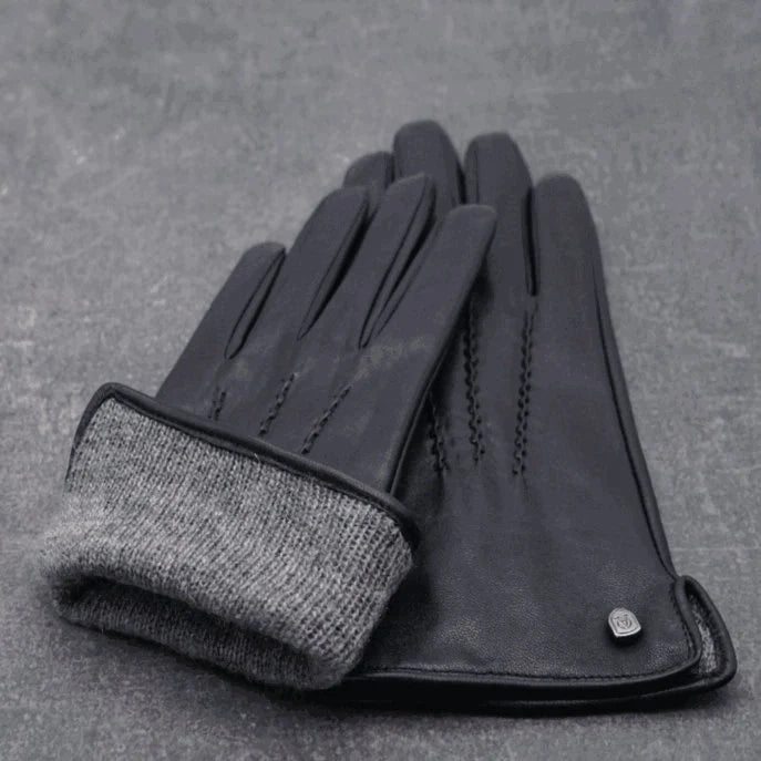 Sheepskin Leather Lined Seemed Gloves-Italian Leather