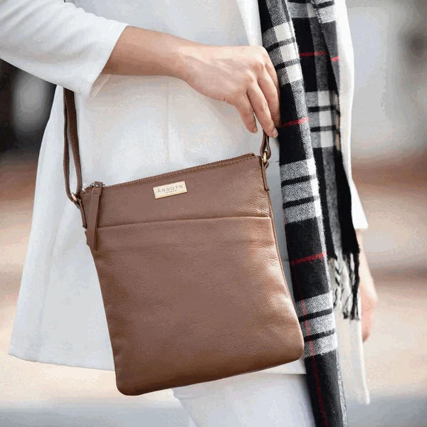 Genuine Leather Pebble Grain Shoulder Bag