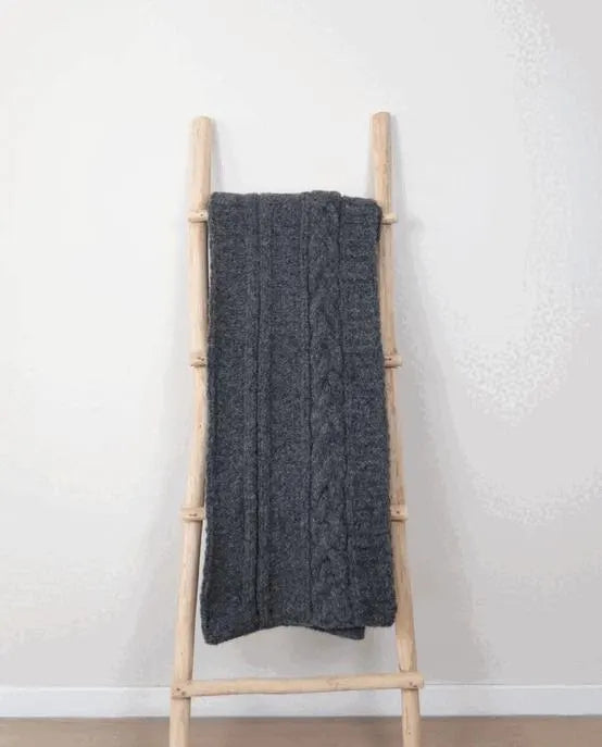 Alpaca Throw Handknitted Artisan Wool Blanket