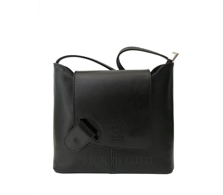 Italian Leather Shoulder Bag-Graziana Black