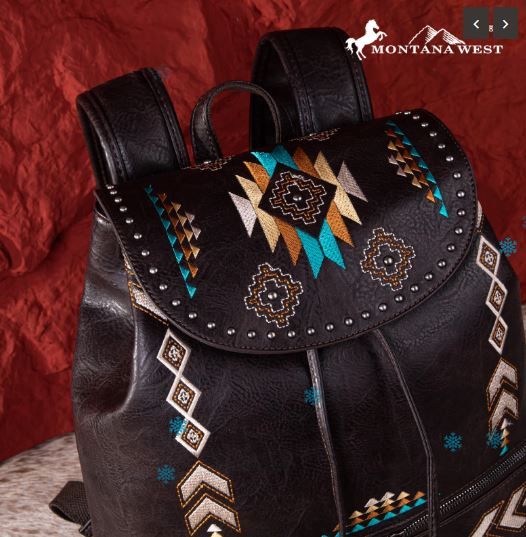 Embroidered Aztec Backpack