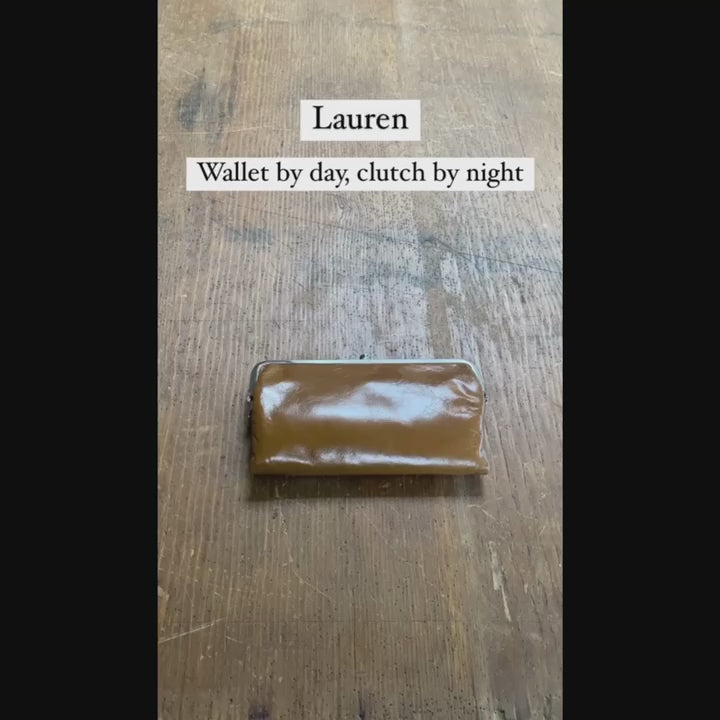 HOBO Lauren Clutch Wallet-Polished Leather-Truffle