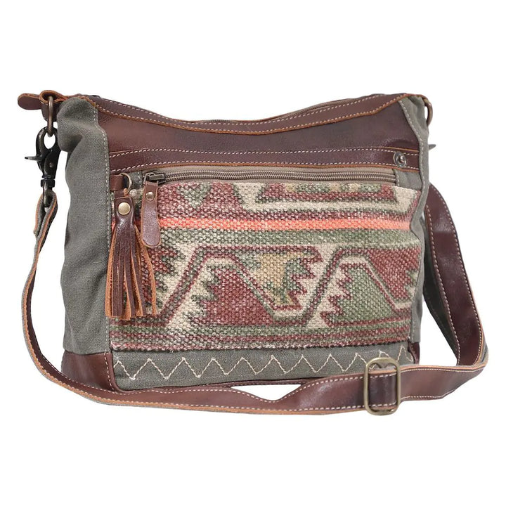 Luguni Canvas & Leather Shoulder Bag