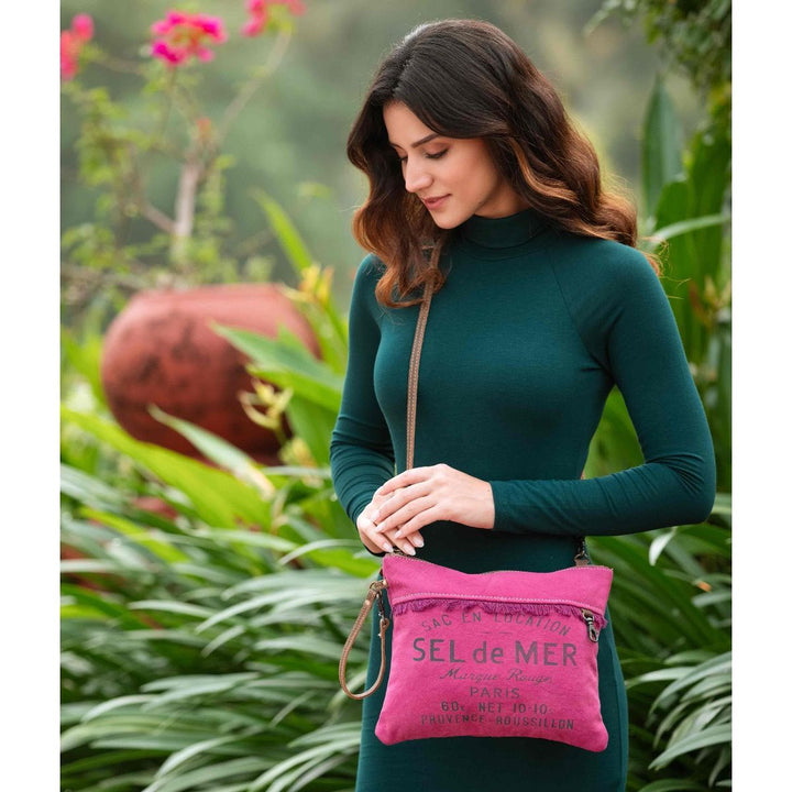 Fuschia Small Crossbody-Wristlet