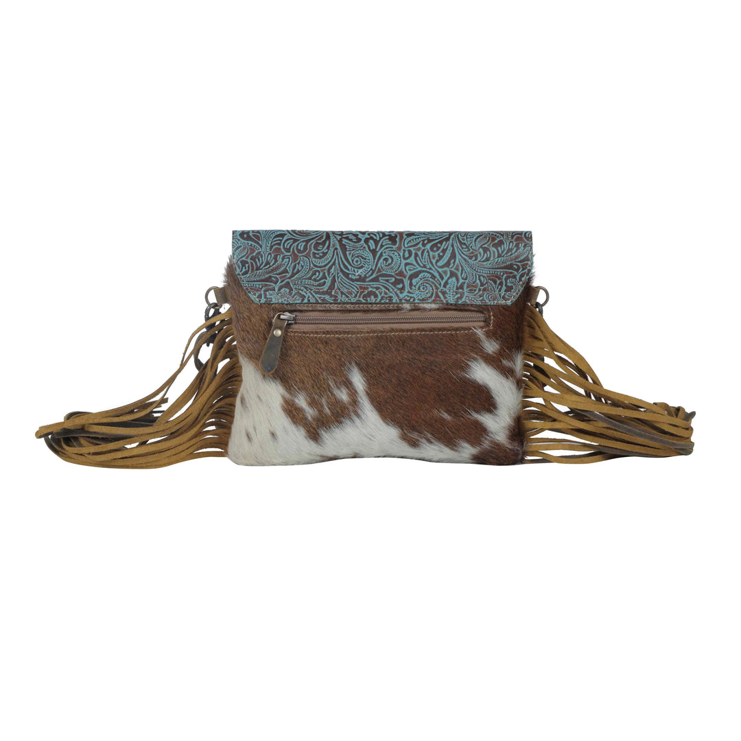 Cerulean Vines Leather & Hairon Bag