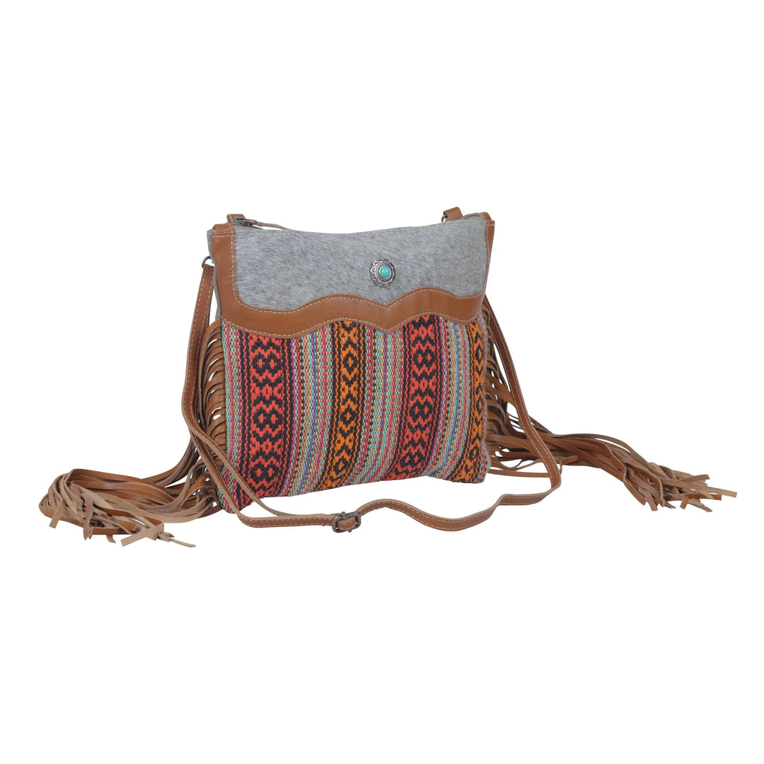 Laces of Color Fringe Canvas & Leather Crossbody