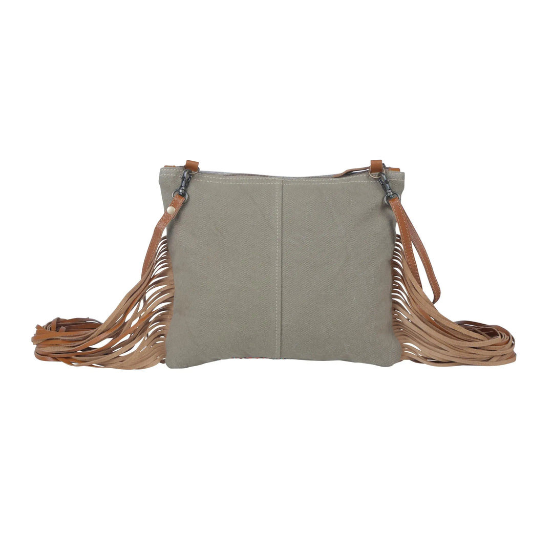 Laces of Color Fringe Canvas & Leather Crossbody