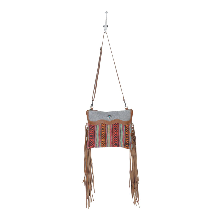 Laces of Color Fringe Canvas & Leather Crossbody