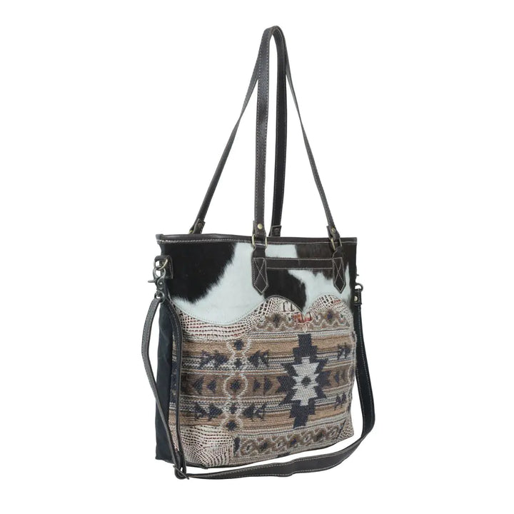 Panacea Leather & Canvas Tote Shoulder Bag