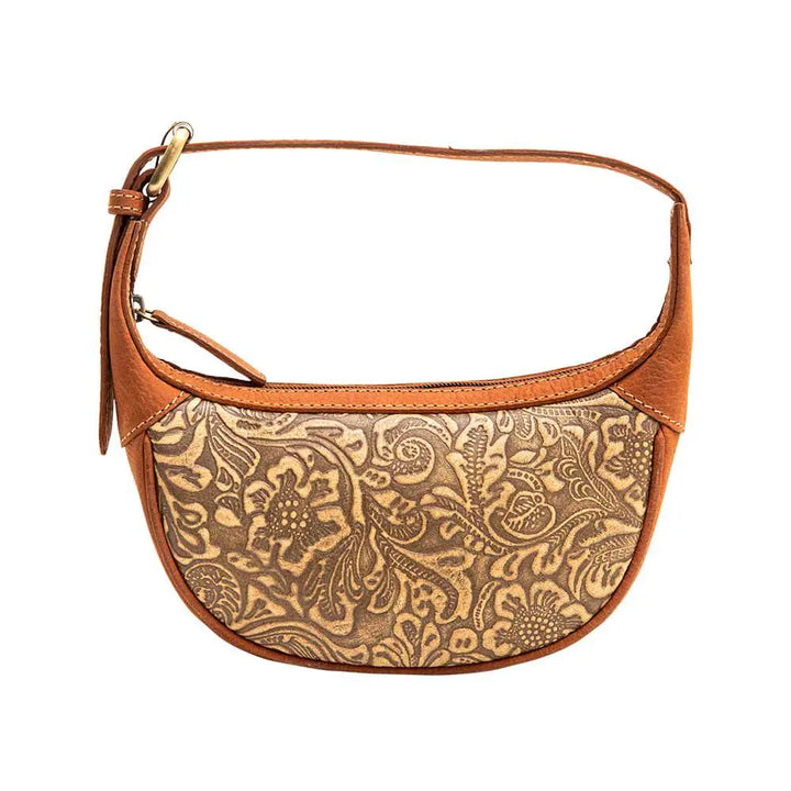 Myra U-Turn Tooled Leather Floral Handbag Purse