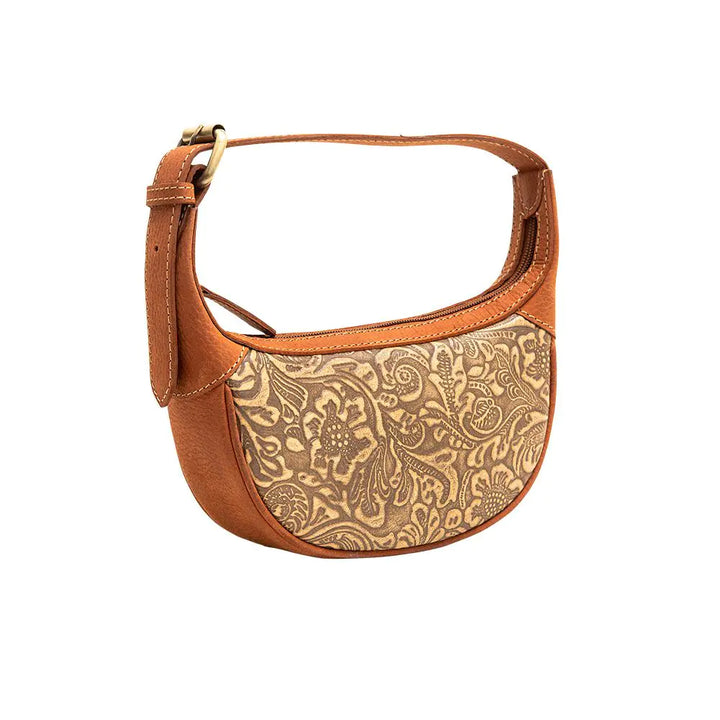 Myra U-Turn Tooled Leather Floral Handbag Purse