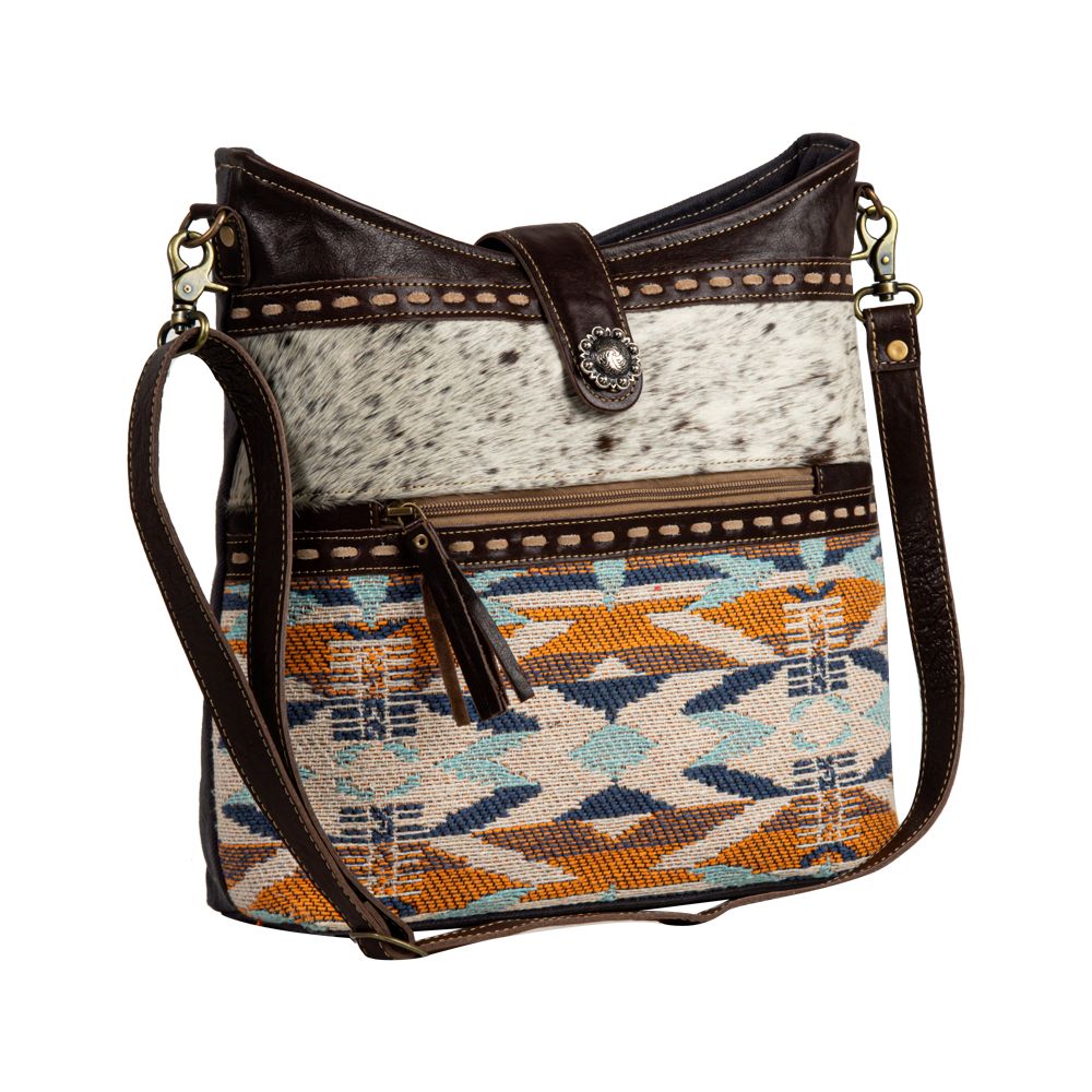 Sun Serape Canvas & Hair On Shoulder Bag