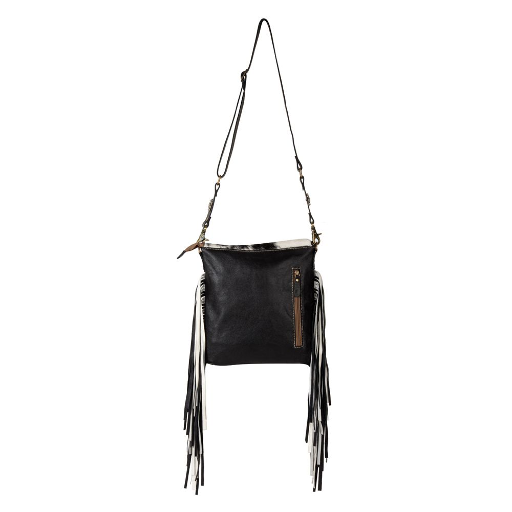 Myra ThunderFly Fringed Leather Bag in Silver Dust