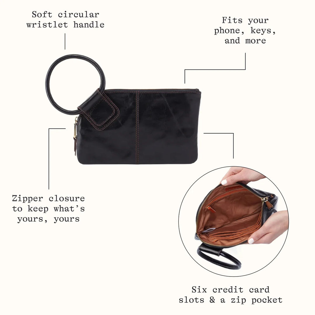 HOBO Sable Leather Wristlet & Clutch - True Red