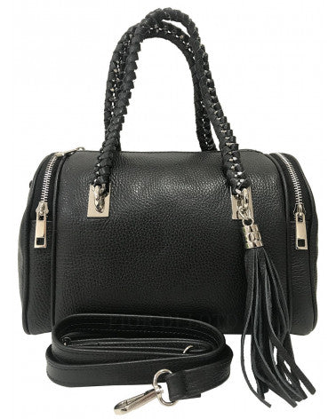 Italian Leather Shoulder Bag-Crossbody Strap