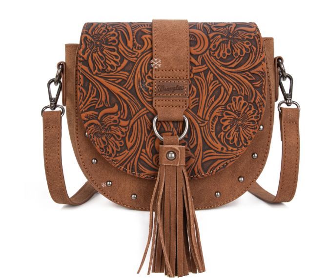 Wrangler Western Tooled Saddle Bag Crossbody