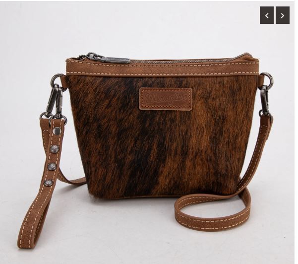 Wrangler Hair On Tooled Leather Crossbody