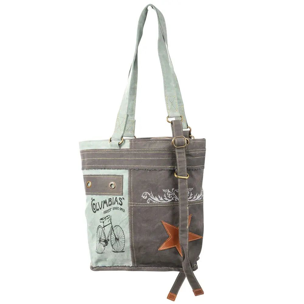 Canvas Bicycle Tote Crossbody - BELLISIMA HANDBAGS USA