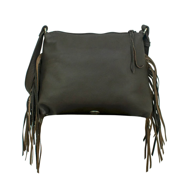 Tapestry & Leather Fringe Crossbody - BELLISIMA HANDBAGS USA