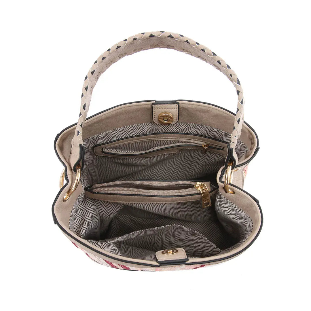 Tweed Handbag w/Crossbody - BELLISIMA HANDBAGS USA