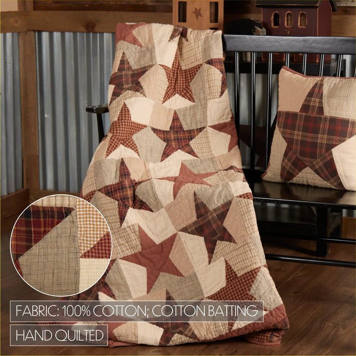 Abilene Star Quilted Throw Blanket-Farmhouse Quilt - BELLISIMA HANDBAGS USA