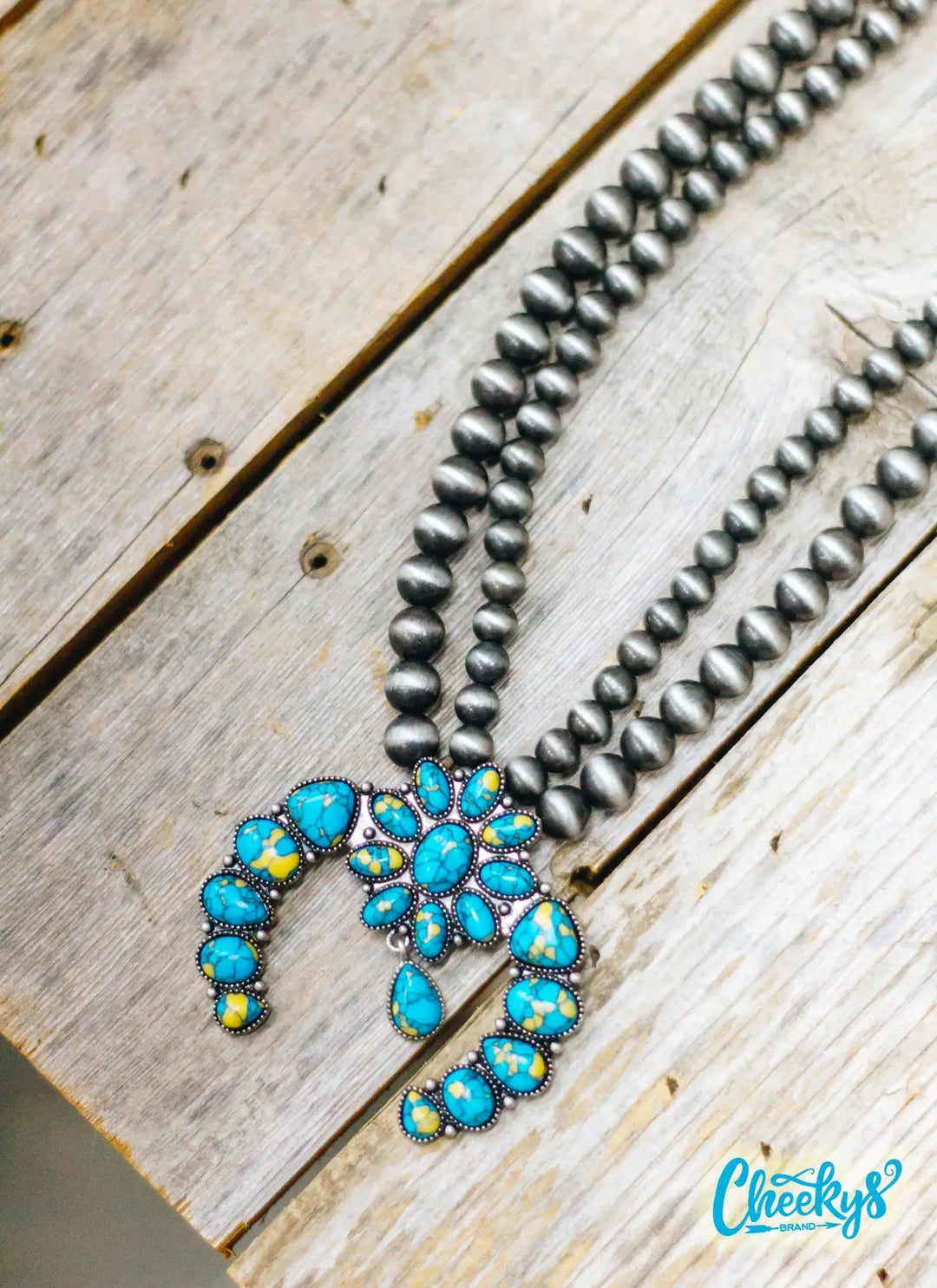 Squash Blossom Turquoise Stone Necklace - BELLISIMA HANDBAGS USA