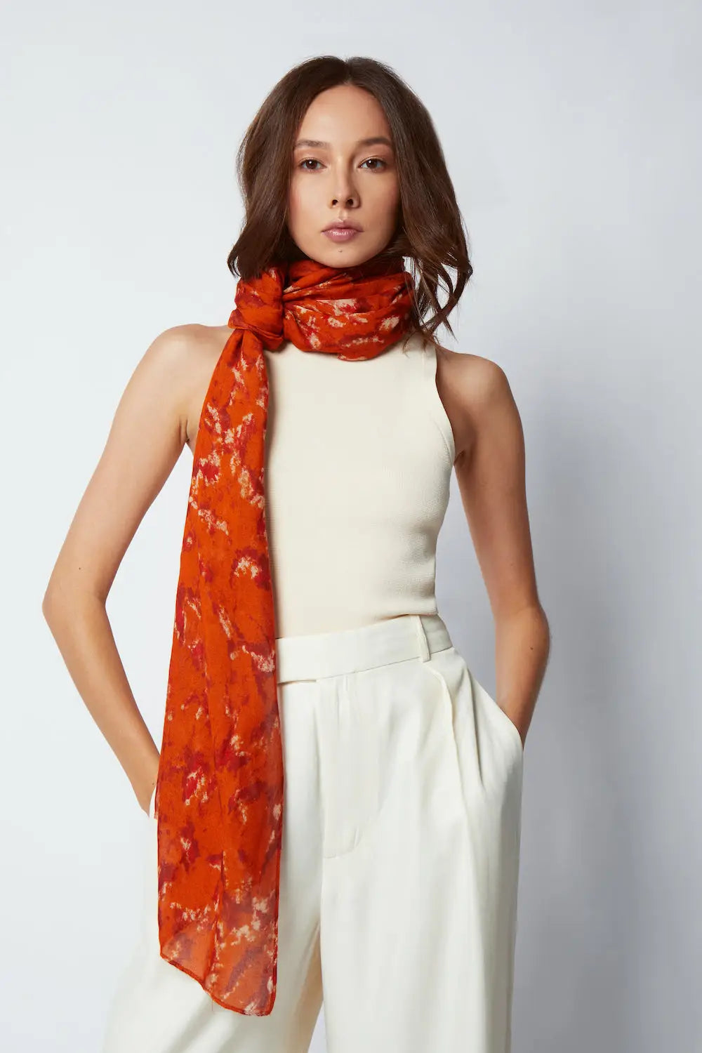 Bamboo Scarf-Matera Scarves Burnt Orange - BELLISIMA HANDBAGS USA